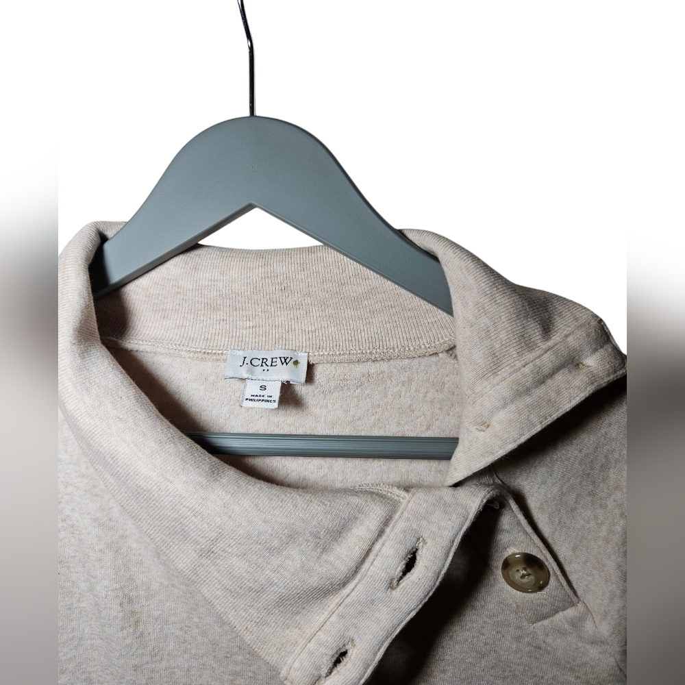J. Crew Cowl Button Neck Sweatshirt - Picture 2 of 4